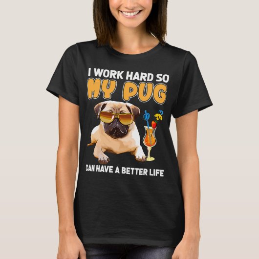 Grappig Pug T-shirt Pug Liefhebber (Voorkant)