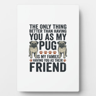 Grappig Pugs Familie Vriend Vintage Gravure Shirt  Fotoplaat