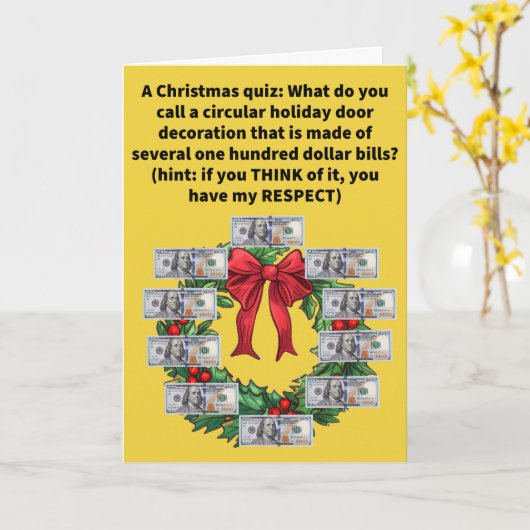 Grappig Pun A Krans O' Franklins Vrolijk Kerstfees Kaart (Gele Bloem)