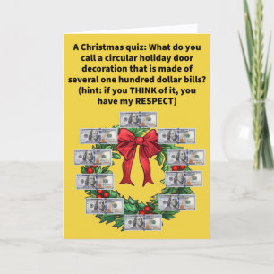 Grappig Pun A Krans O' Franklins Vrolijk Kerstfees Kaart