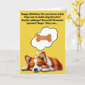 Grappig Pun Collie Meel Happy Birthday Kaart (Gele Bloem)