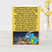 Grappig Pun Go Vierde en Conk Haar Gelukkige Verja Kaart (Gele Bloem)