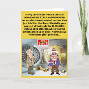 Grappig Pun Gold, Frank Incensed en Merv Christmas Kaart