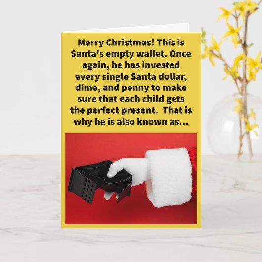 Grappig Pun Saint Nikkel-less Vrolijk Kerstfeest Kaart (Gele Bloem)