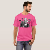 Grappig Punk Kitten Drummer Cat Spelen Drums Graph T-shirt (Voorkant volledig)
