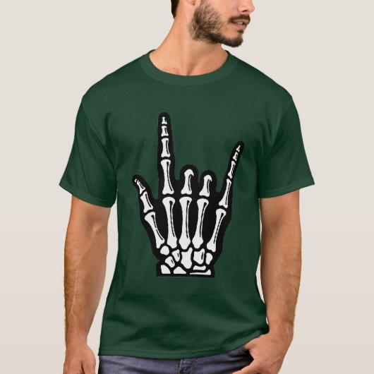 Grappig Punk Rock Skeleton Cool Rocker Halloween M T-shirt (Voorkant)