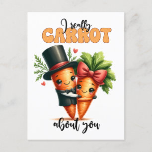 Grappig Punny Valentijn Wortel Paar Briefkaart