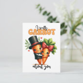 Grappig Punny Valentijn Wortel Paar Briefkaart (Staand voorkant)