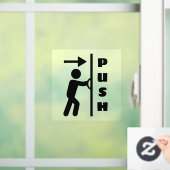 Grappig Push Stickman Glas Deur Raam Plakbord Raamsticker (Huis)