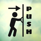 Grappig Push Stickman Glas Deur Raam Plakbord Raamsticker (Vel 3)
