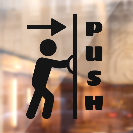 Grappig Push Stickman Glas Deur Raam Plakbord Raamsticker (Vel 2)