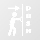 Grappig Push Stickman Glas Deur Raam Plakbord Raamsticker (Vel)