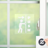 Grappig Push Stickman Glas Deur Raam Plakbord Raamsticker (Huis)