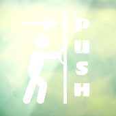Grappig Push Stickman Glas Deur Raam Plakbord Raamsticker (Vel 3)