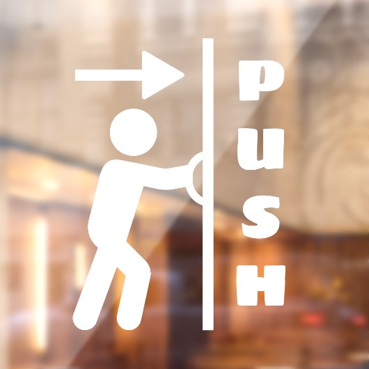 Grappig Push Stickman Glas Deur Raam Plakbord Raamsticker (Vel 2)