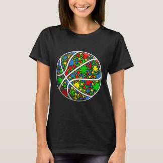 Grappig Puzzle Basketball Autisme Mannen Vrouwen T-shirt