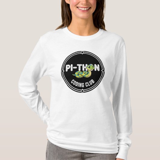 Grappig Python-coderingsclub T-shirt met Snack-pun (Voorkant)