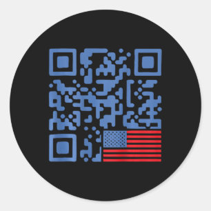 Grappig QR-President Trump 4547 Dansende danspasje Ronde Sticker