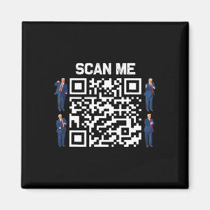 Grappig QR President Trump 4547 T-shirt Trump Danc Magneet