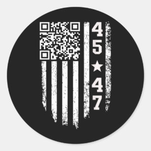 Grappig QR President Trump 4547 Trump Dancing Code Ronde Sticker