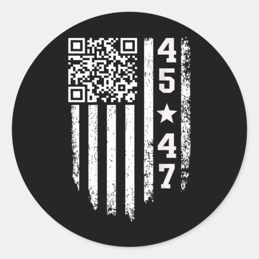 Grappig QR President Trump 4547 Trump Dancing Code Ronde Sticker (Voorkant)