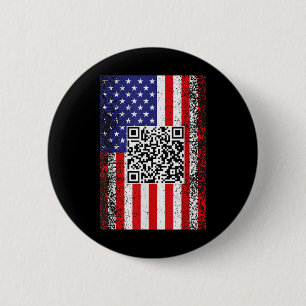 Grappig QR President Trump Code Dans Ronde Button 5,7 Cm