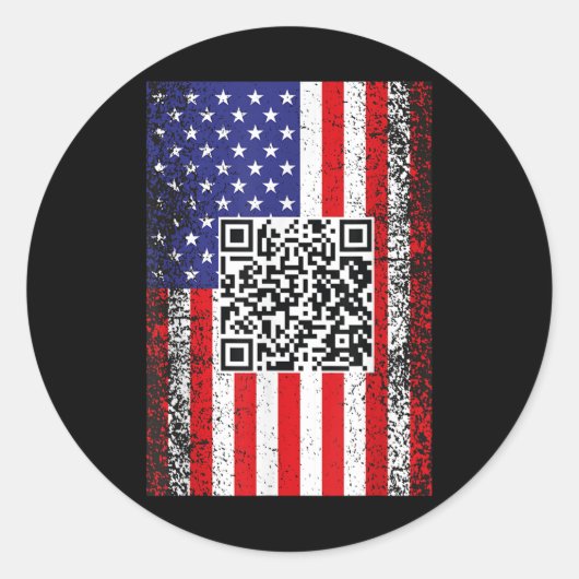 Grappig QR President Trump Code Dans Ronde Sticker (Voorkant)