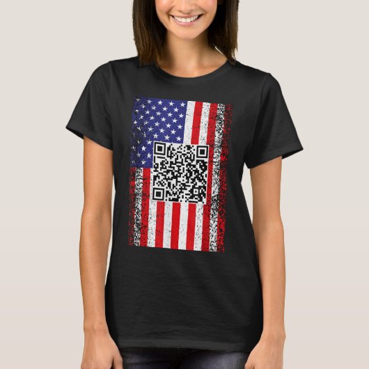 Grappig QR President Trump Code Dans T-shirt (Voorkant)