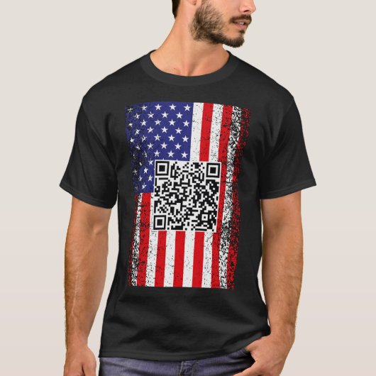 Grappig QR President Trump Code Dans T-shirt (Voorkant)