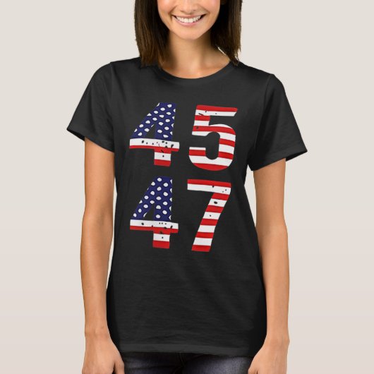 Grappig QR President Trump Dance Code Trump 45_47 T-shirt (Voorkant)