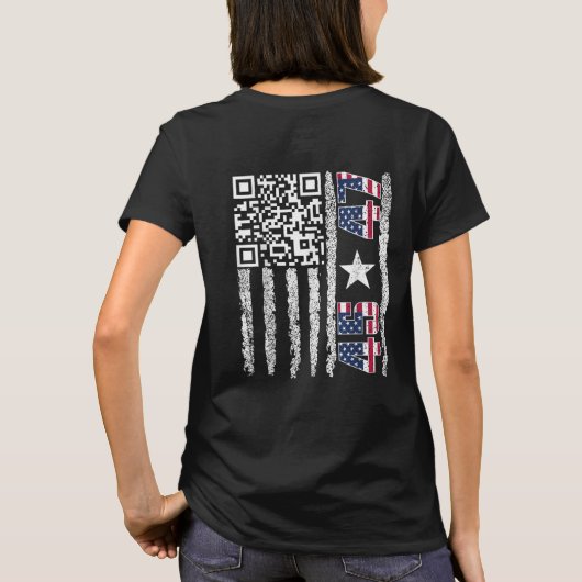 Grappig QR President Trump Dance Code Verenigde St T-shirt (Achterkant)