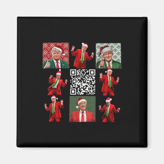 Grappig QR President Trump Kerst Dansdans M Magneet (Voorkant)