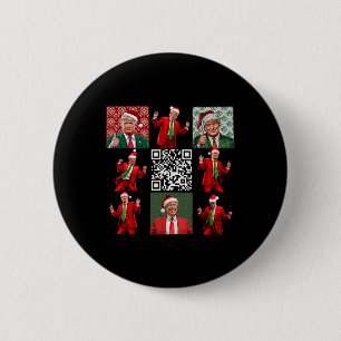 Grappig QR President Trump Kerst Dansdans M Ronde Button 5,7 Cm