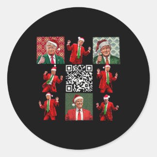 Grappig QR President Trump Kerst Dansdans M Ronde Sticker