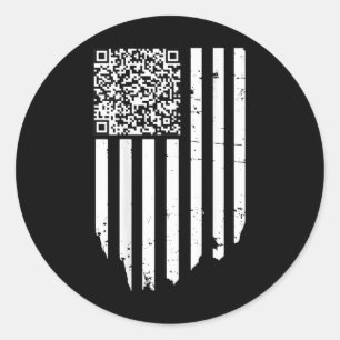 Grappig QR Scan Code President Trump 4547 Trump Da Ronde Sticker