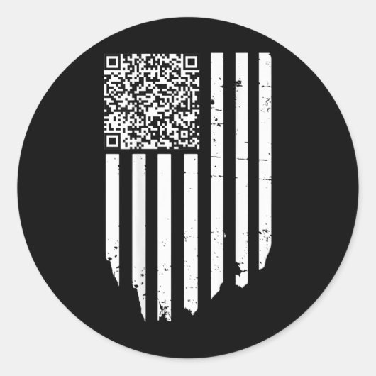 Grappig QR Scan Code President Trump 4547 Trump Da Ronde Sticker (Voorkant)