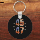 Grappig QR Trump 45 47 Trump Dancing Code Pocket Sleutelhanger (Voorkant)