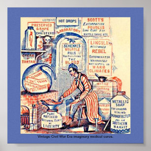 Grappig Quack Medicine Imaginaire,  burgeroorlog Poster