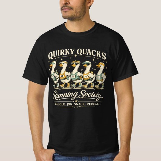 Grappig Quacks Hardloopvereniging Fun T-Shirt voor (Voorkant)