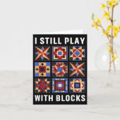 Grappig quilten Ik speel nog steeds met blokken qu Kaart (Gele Bloem)