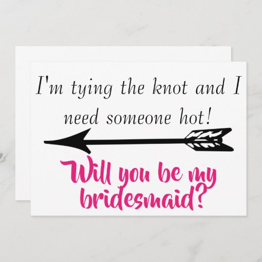 Grappig Quote ben je mijn Bridesmaid? Kaart (Voorkant / Achterkant)