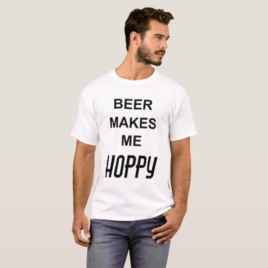 Grappig Quote BIER MAAKT ME HOPPY T-shirt (Voorkant volledig)