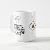 Grappig Quote (Cafeïne meme, grap) Custom Monogram Koffiemok (Voorkant links)