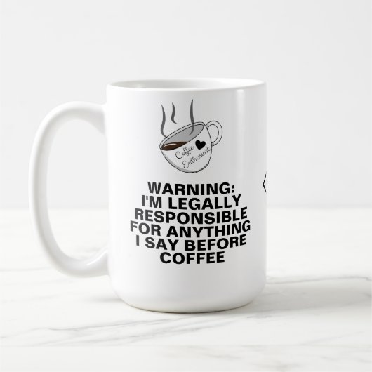 Grappig Quote (Cafeïne meme, grap) Custom Monogram Koffiemok (Links)
