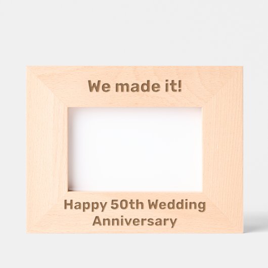 Grappig Quote Eenvoudige bruiloft Jubileum rustiek Gegraveerde Lijstjes (Voorkant)