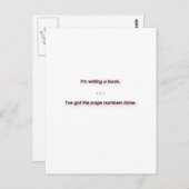 Grappig Quote - ik schrijf een boek. Ik heb de ... Briefkaart (Voorkant / Achterkant)