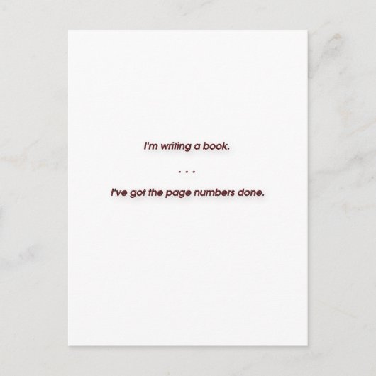 Grappig Quote - ik schrijf een boek. Ik heb de ... Briefkaart (Voorkant)