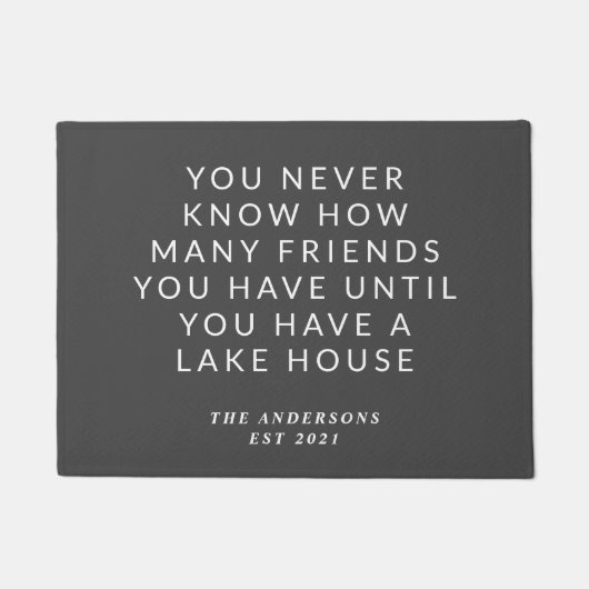 Grappig Quote Lake House Vrienden Custom Black Deurmat (Voorkant)