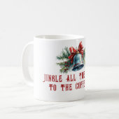 Grappig Quote Pine Branches en Bell Kerstmis Koffiemok (Voorkant links)