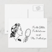 Grappig Quote Retro Cartoon Vrouw Anti Man Briefkaart (Voorkant / Achterkant)